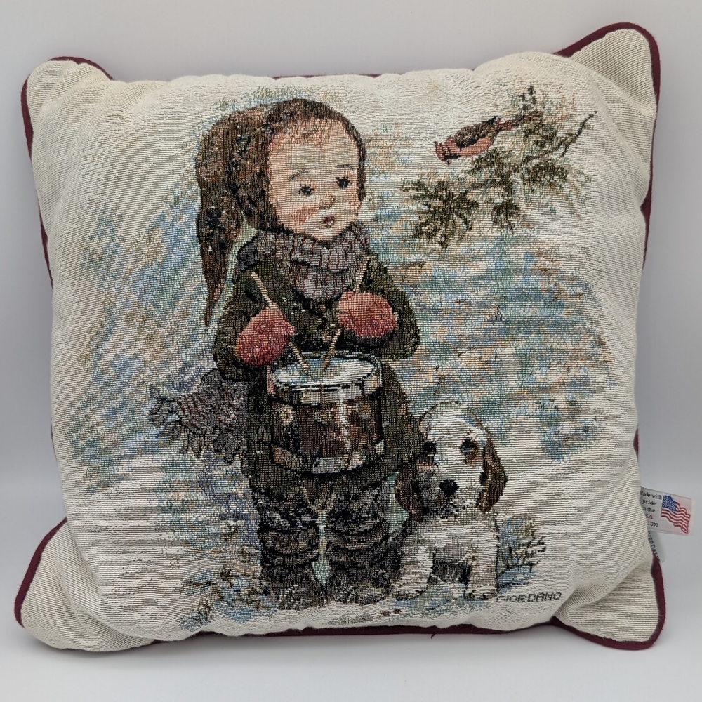 🦋BOGO Vintage Riverdale Tapestry Little Drummer Boy Throw Pillow